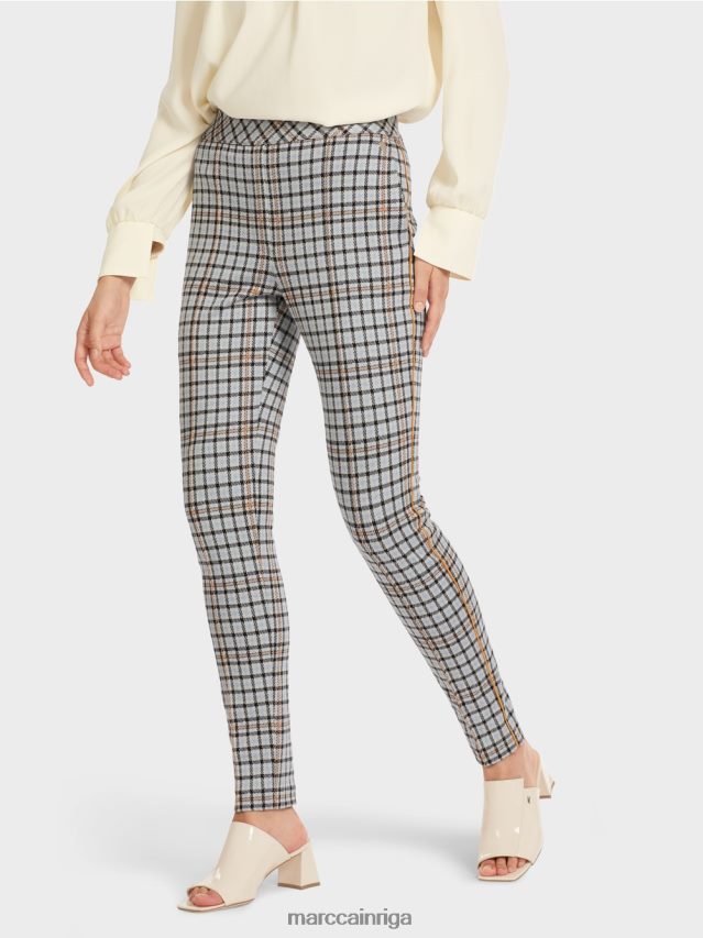 apģērbs atmosfēras zils VRBHXD735 Marc Cain pārbaudītas bikses ar sānu caurulēm