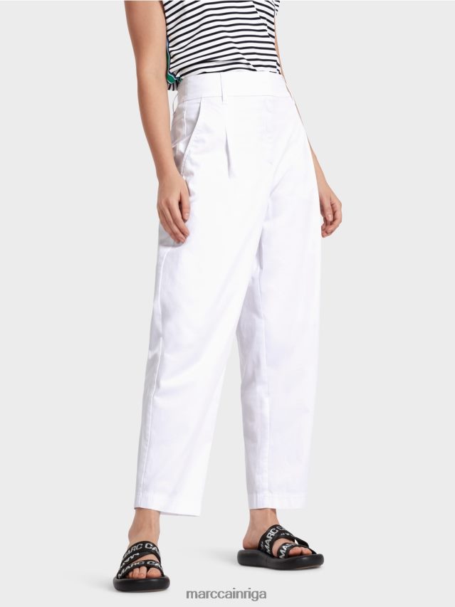 apģērbs balts VRBHXD600 Marc Cain \"pārdomāt kopā\" ​​kroku bikses