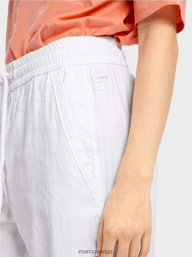 apģērbs balts VRBHXD626 Marc Cain ikdienas vasaras bikses no lina maisījuma