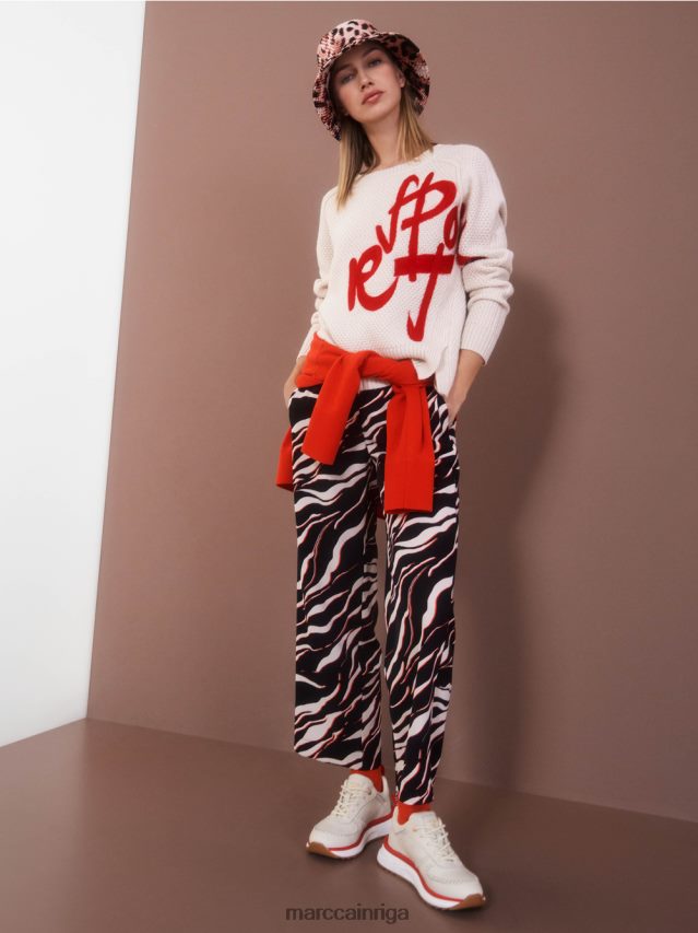 apģērbs campari VRBHXD541 Marc Cain platas wukari bikses ar leo apdruku