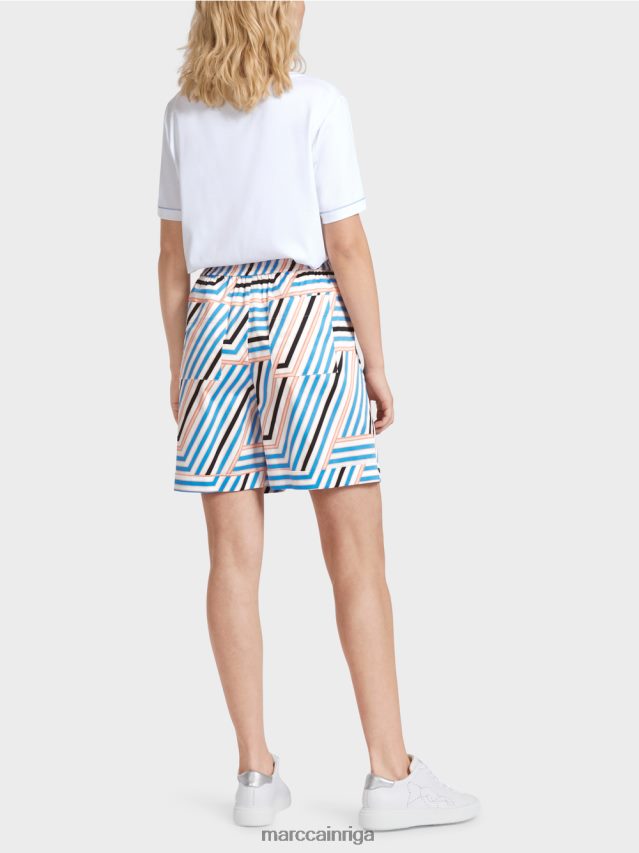 apģērbs debeszils VRBHXD599 Marc Cain sportiski svītraini šorti