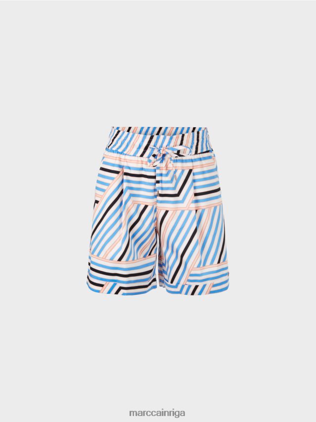 apģērbs debeszils VRBHXD599 Marc Cain sportiski svītraini šorti