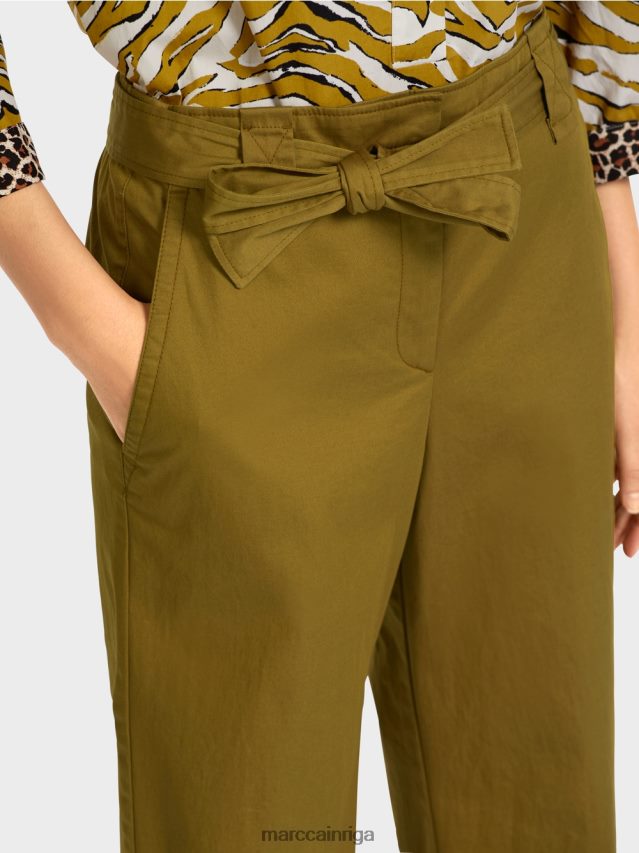 apģērbs dzeltena olīva VRBHXD697 Marc Cain \"pārdomāt kopā\" ​​papīra maisiņu stila bikses