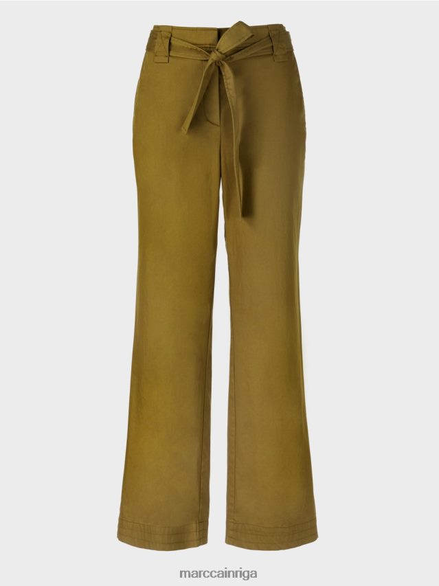 apģērbs dzeltena olīva VRBHXD697 Marc Cain \"pārdomāt kopā\" ​​papīra maisiņu stila bikses