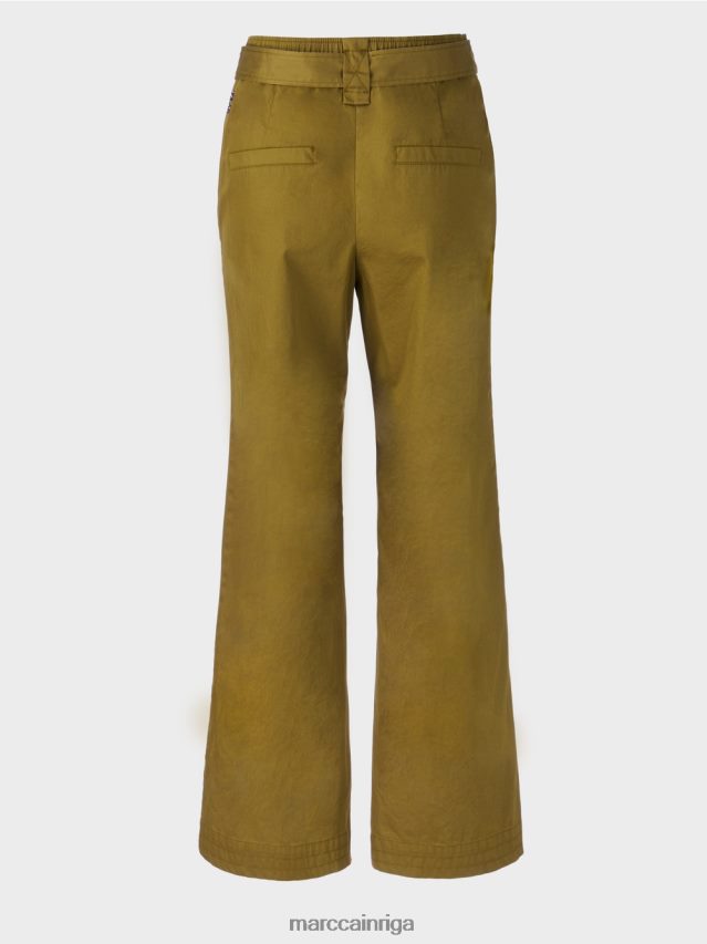 apģērbs dzeltena olīva VRBHXD697 Marc Cain \"pārdomāt kopā\" ​​papīra maisiņu stila bikses