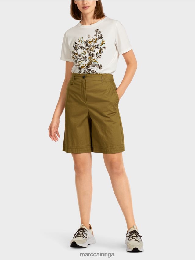 apģērbs dzeltena olīva VRBHXD707 Marc Cain "pārdomāt kopā" ​​šorti