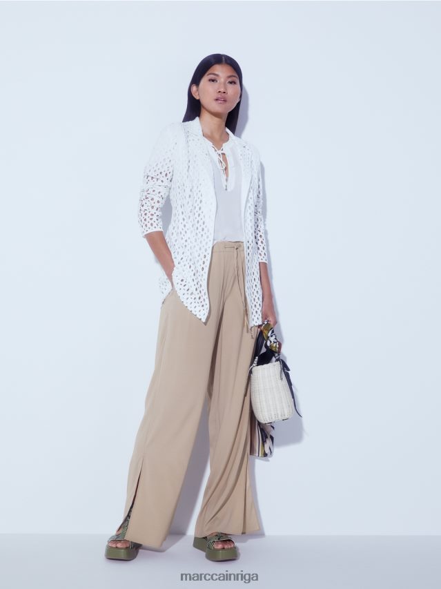 apģērbs dziļas smiltis VRBHXD632 Marc Cain elastīgas zīda bikses