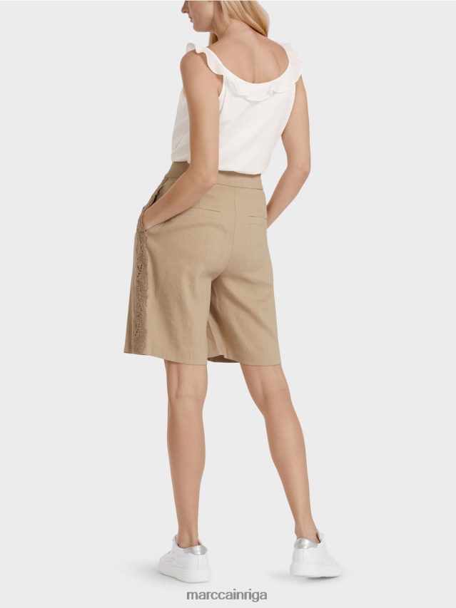 apģērbs dziļas smiltis VRBHXD636 Marc Cain šorti ar mežģīņu bizi