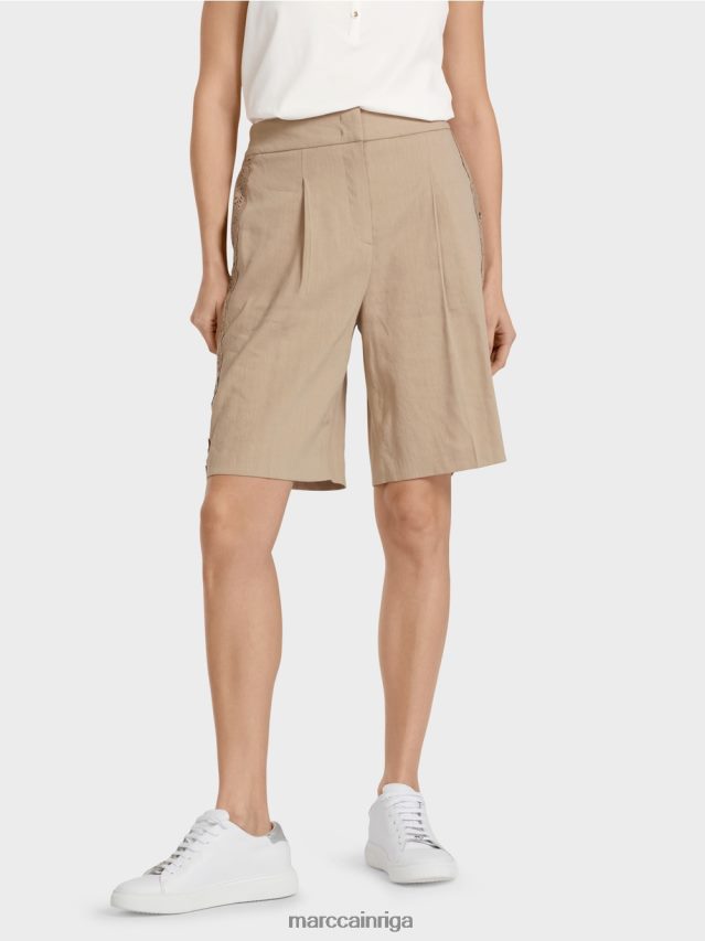apģērbs dziļas smiltis VRBHXD636 Marc Cain šorti ar mežģīņu bizi