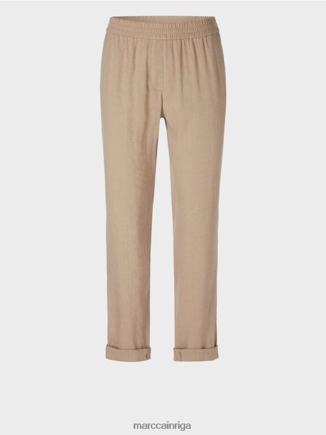 apģērbs dziļas smiltis VRBHXD642 Marc Cain lina bikses ar skriešanas jostasvietu