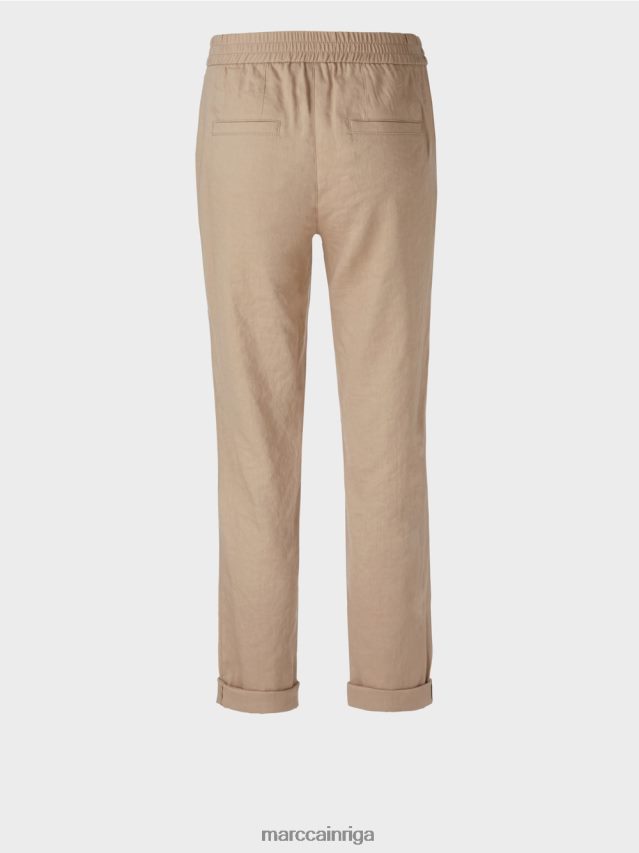 apģērbs dziļas smiltis VRBHXD642 Marc Cain lina bikses ar skriešanas jostasvietu