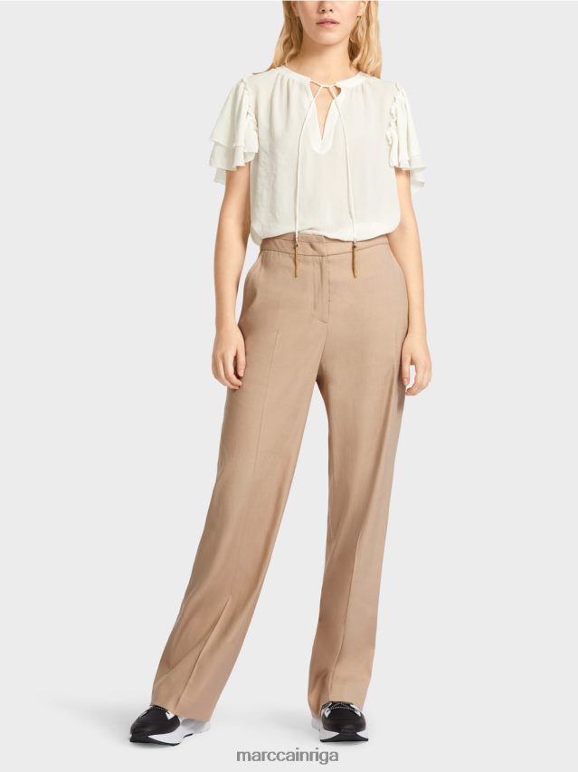 apģērbs dziļas smiltis VRBHXD673 Marc Cain wukari lina un viskozes bikses