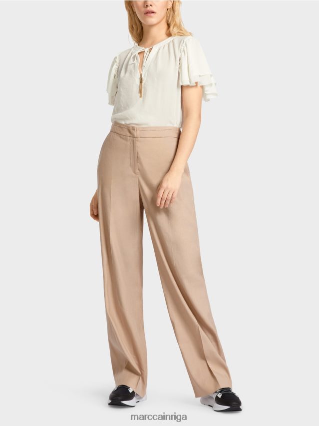 apģērbs dziļas smiltis VRBHXD673 Marc Cain wukari lina un viskozes bikses