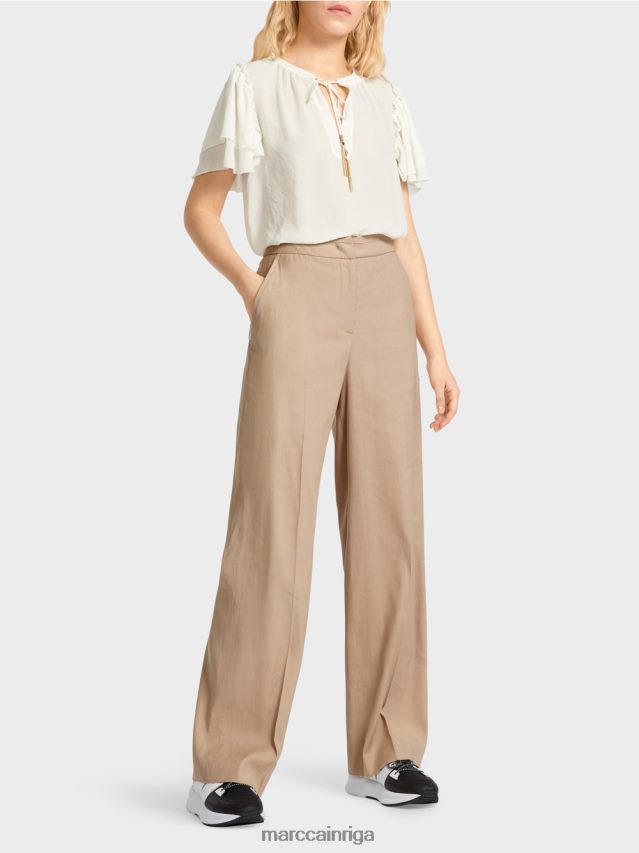 apģērbs dziļas smiltis VRBHXD673 Marc Cain wukari lina un viskozes bikses