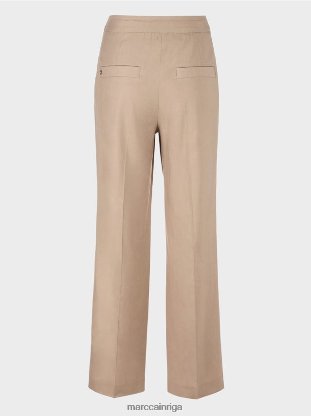 apģērbs dziļas smiltis VRBHXD673 Marc Cain wukari lina un viskozes bikses