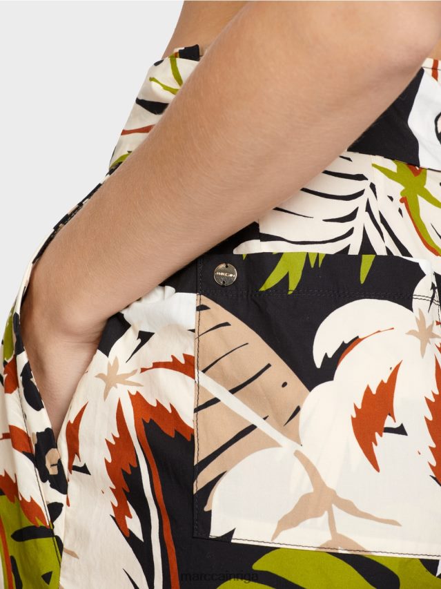 apģērbs dziļi olīvzaļa VRBHXD641 Marc Cain papīra maisiņu stila šorti