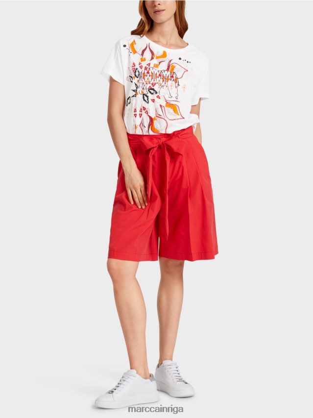 apģērbs dziļi sarkans VRBHXD611 Marc Cain papīra maisiņu stila šorti