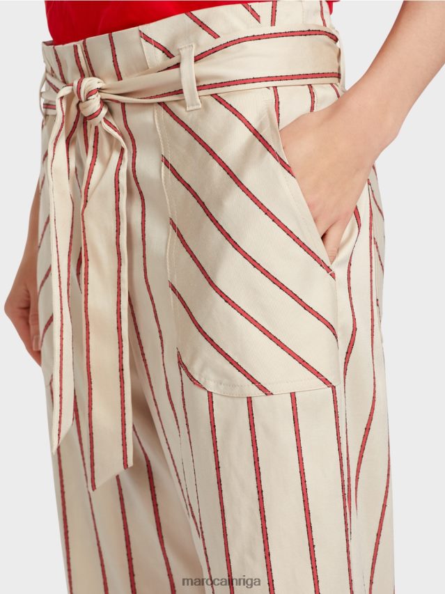 apģērbs dziļi sarkans VRBHXD612 Marc Cain bikses papīra maisiņu stilā