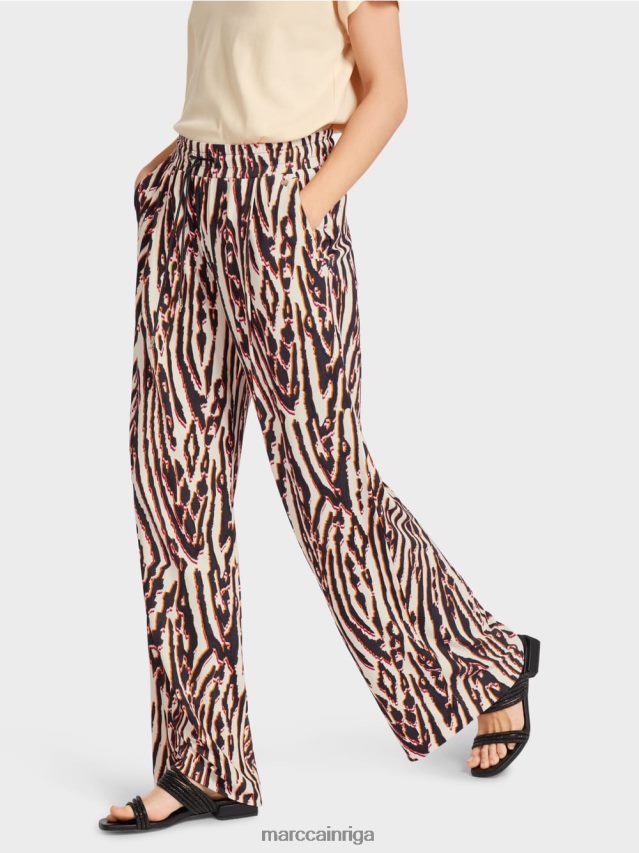 apģērbs dziļi sarkans VRBHXD614 Marc Cain kroku bikses ar skriešanas jostasvietu