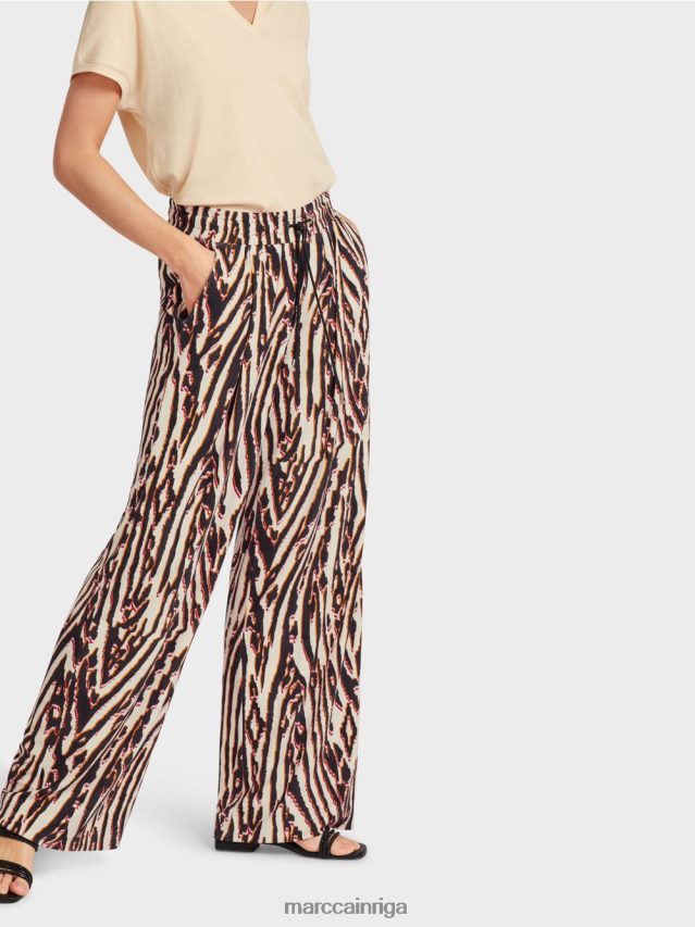 apģērbs dziļi sarkans VRBHXD614 Marc Cain kroku bikses ar skriešanas jostasvietu