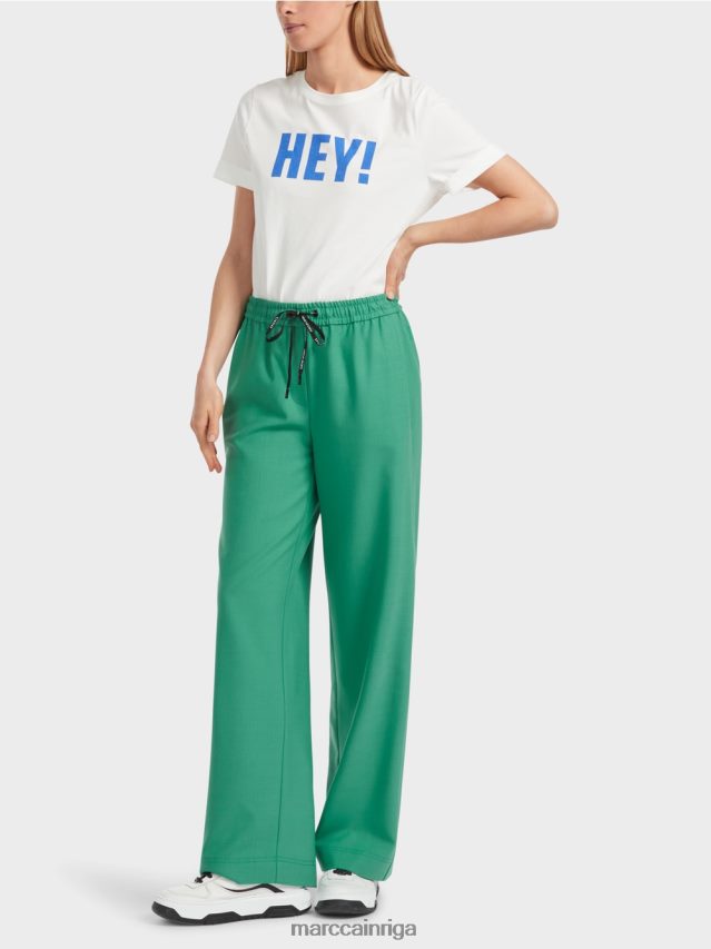 apģērbs emalja VRBHXD525 Marc Cain welby platas bikses ar aukliņu jostasvietā