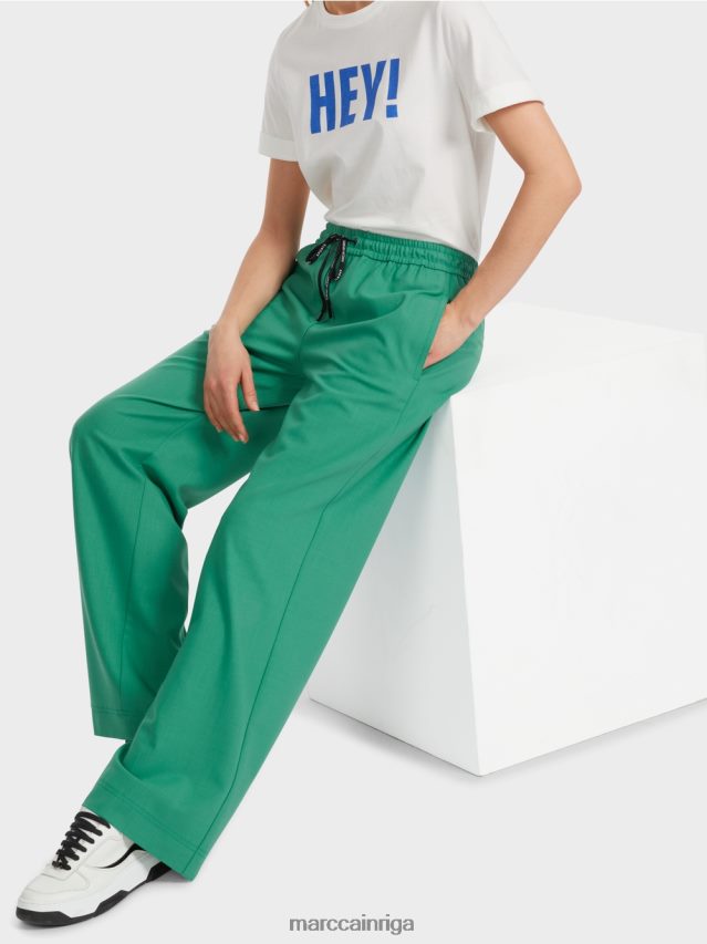 apģērbs emalja VRBHXD525 Marc Cain welby platas bikses ar aukliņu jostasvietā