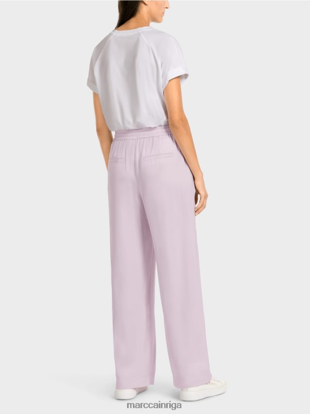 apģērbs gaiša lavanda VRBHXD682 Marc Cain brīvas bikses ar skriešanas jostasvietu