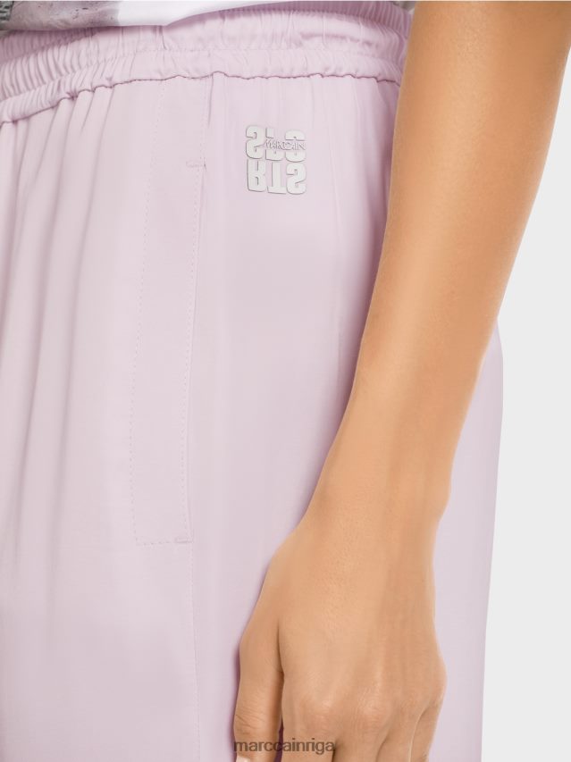 apģērbs gaiša lavanda VRBHXD682 Marc Cain brīvas bikses ar skriešanas jostasvietu