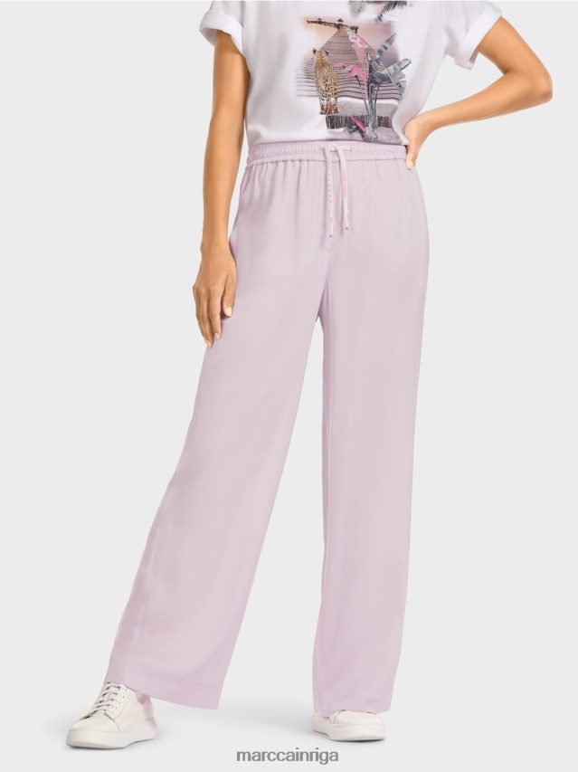 apģērbs gaiša lavanda VRBHXD682 Marc Cain brīvas bikses ar skriešanas jostasvietu