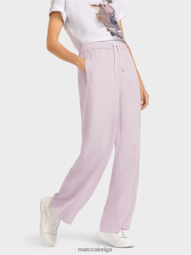 apģērbs gaiša lavanda VRBHXD682 Marc Cain brīvas bikses ar skriešanas jostasvietu