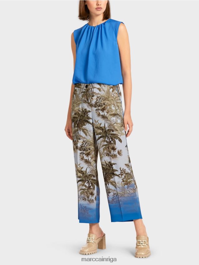 apģērbs gaiši pūderzils VRBHXD693 Marc Cain bikses ar plaukstu dizainu