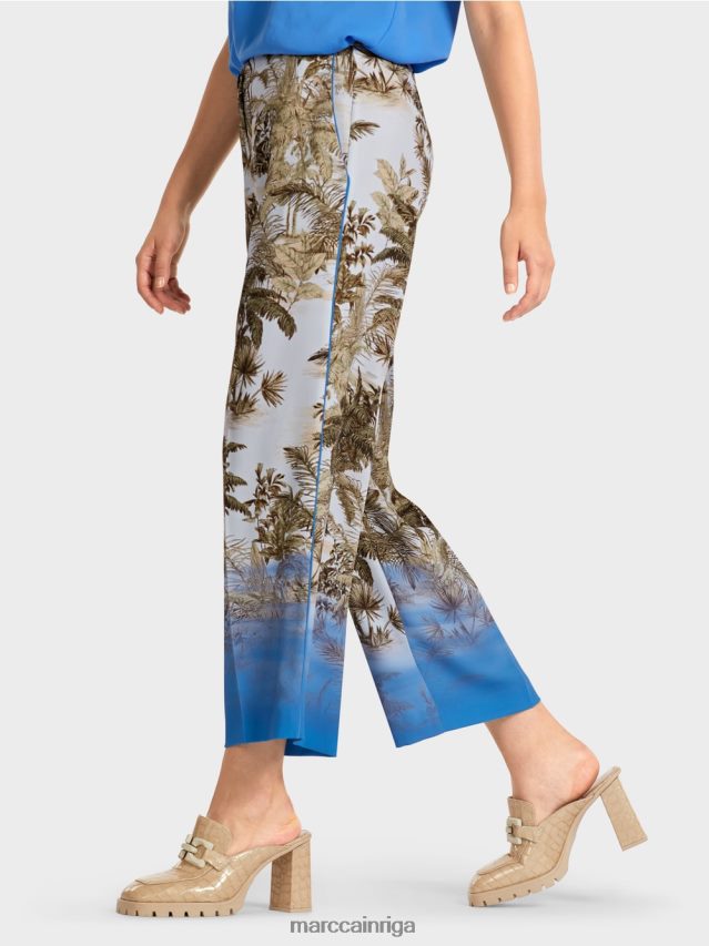 apģērbs gaiši pūderzils VRBHXD693 Marc Cain bikses ar plaukstu dizainu