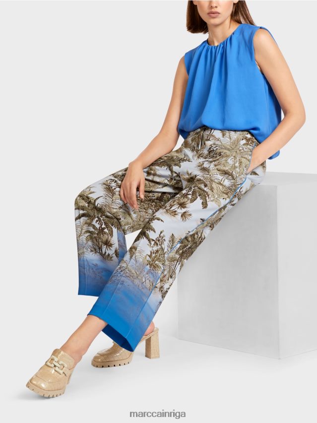 apģērbs gaiši pūderzils VRBHXD693 Marc Cain bikses ar plaukstu dizainu