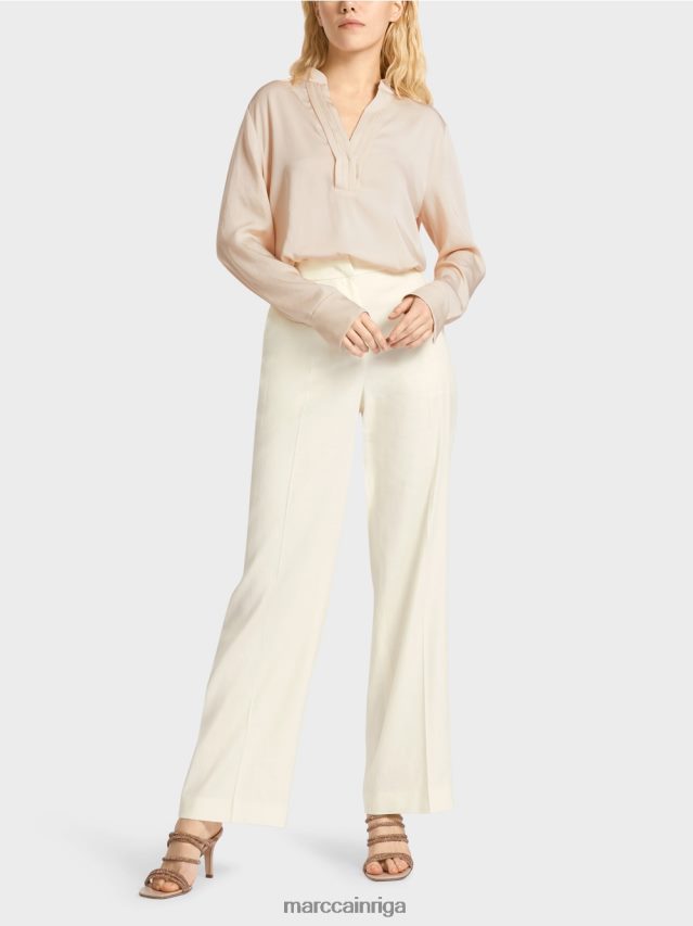 apģērbs gandrīz balts VRBHXD645 Marc Cain wukari lina un viskozes bikses