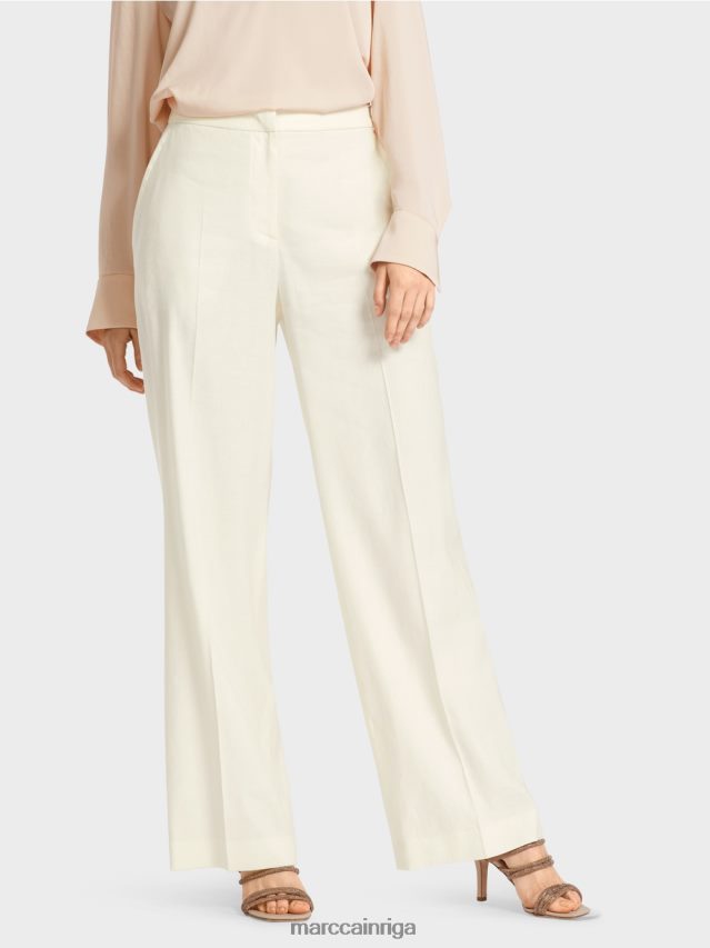 apģērbs gandrīz balts VRBHXD645 Marc Cain wukari lina un viskozes bikses