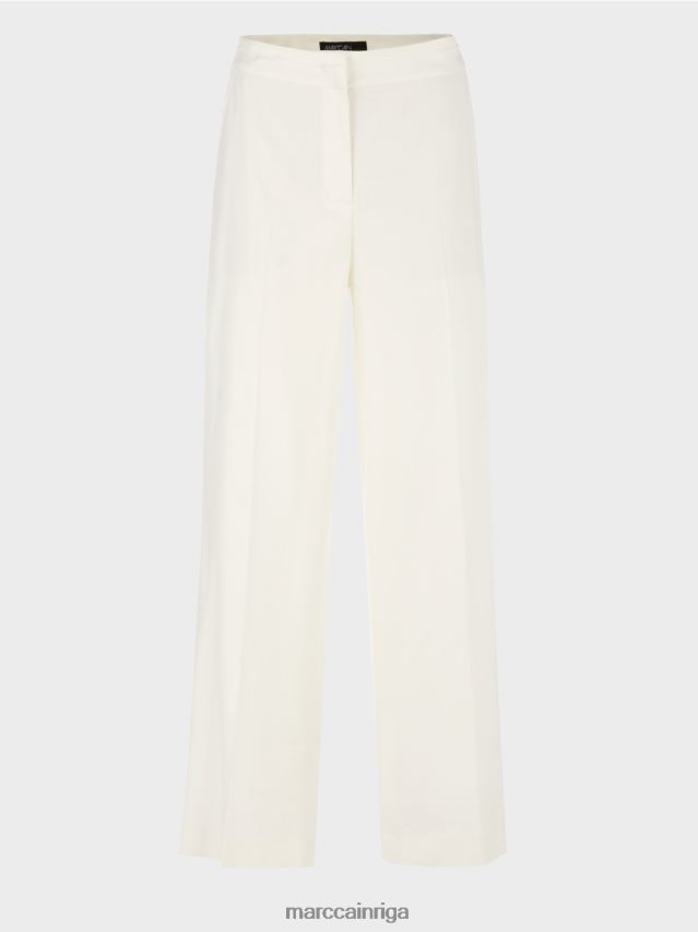 apģērbs gandrīz balts VRBHXD645 Marc Cain wukari lina un viskozes bikses