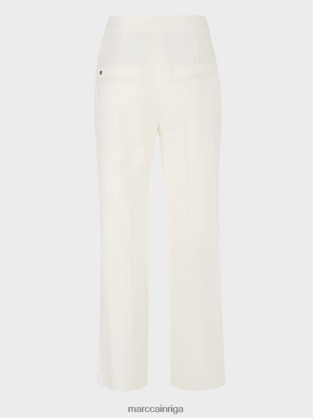 apģērbs gandrīz balts VRBHXD645 Marc Cain wukari lina un viskozes bikses