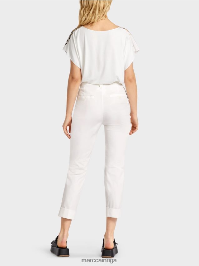 apģērbs gandrīz balts VRBHXD659 Marc Cain franca bikses ar kroku un aproci