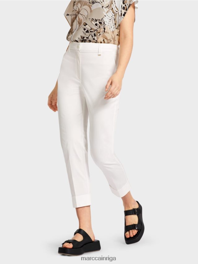 apģērbs gandrīz balts VRBHXD659 Marc Cain franca bikses ar kroku un aproci