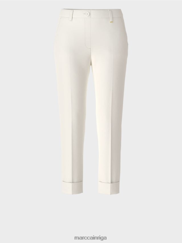 apģērbs gandrīz balts VRBHXD659 Marc Cain franca bikses ar kroku un aproci