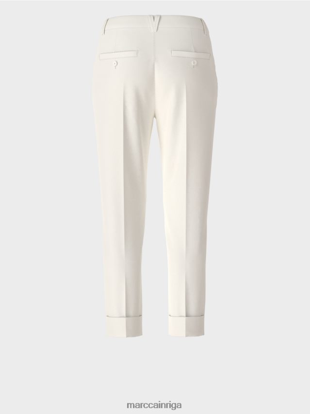 apģērbs gandrīz balts VRBHXD659 Marc Cain franca bikses ar kroku un aproci