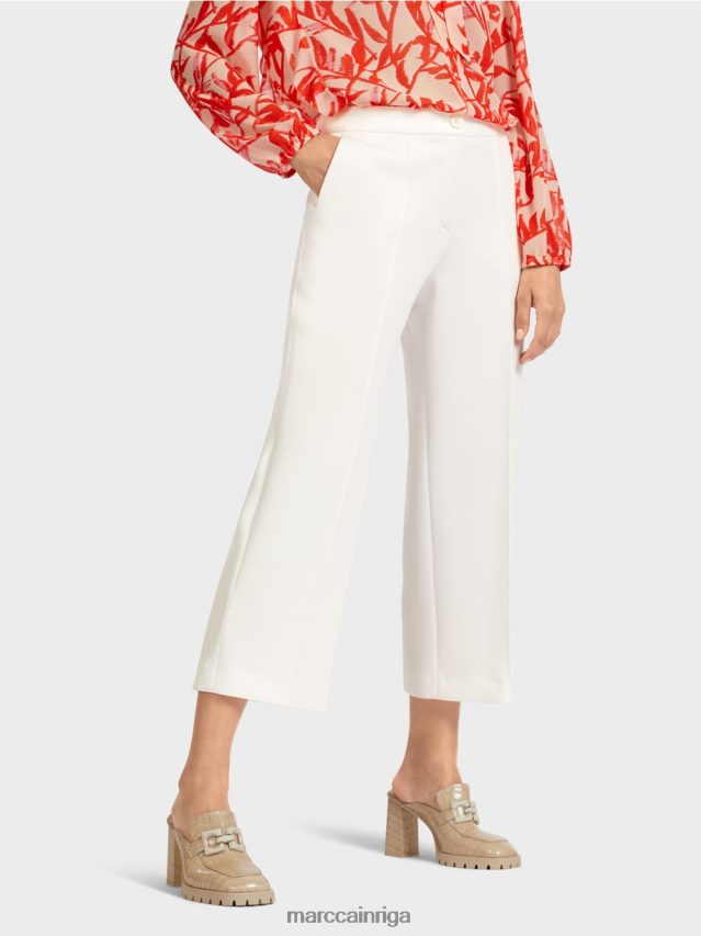 apģērbs gandrīz balts VRBHXD699 Marc Cain bikses ar uzšūtu presētu kroku