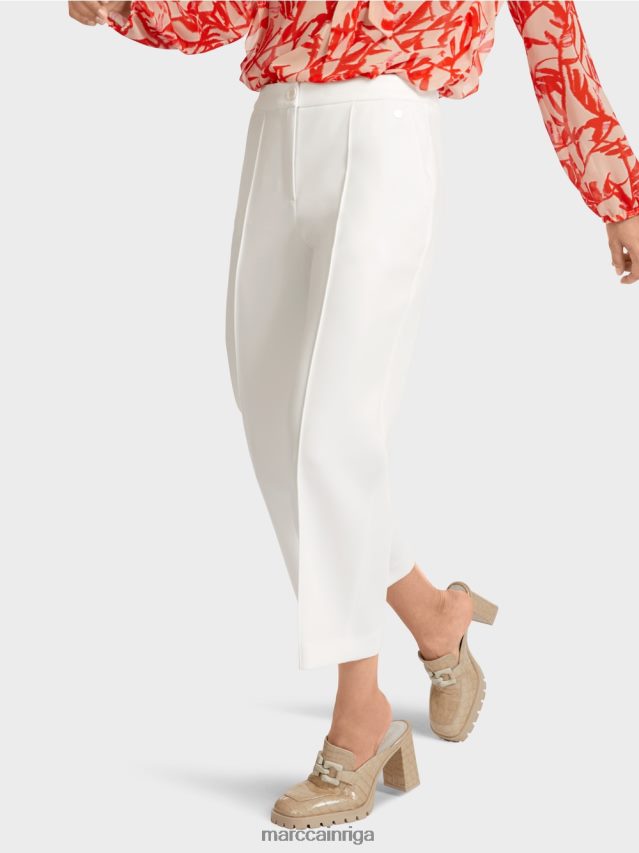 apģērbs gandrīz balts VRBHXD699 Marc Cain bikses ar uzšūtu presētu kroku
