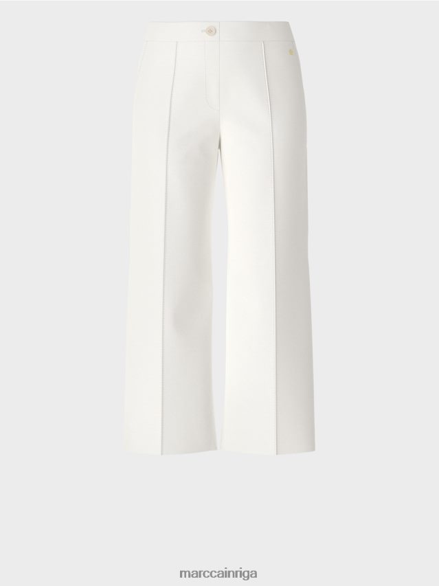 apģērbs gandrīz balts VRBHXD699 Marc Cain bikses ar uzšūtu presētu kroku