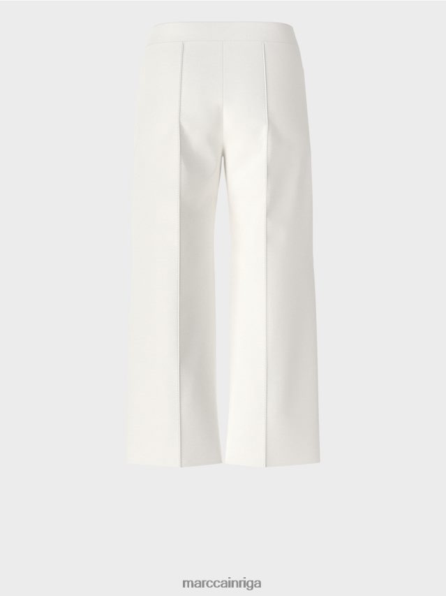 apģērbs gandrīz balts VRBHXD699 Marc Cain bikses ar uzšūtu presētu kroku