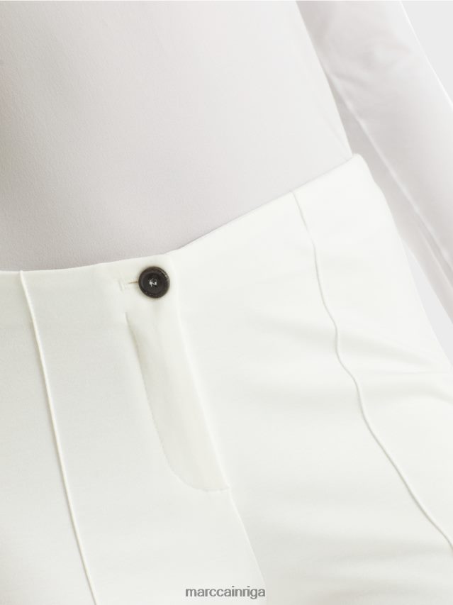 apģērbs gandrīz balts VRBHXD741 Marc Cain elastīgas bikses ar auklas caurulēm