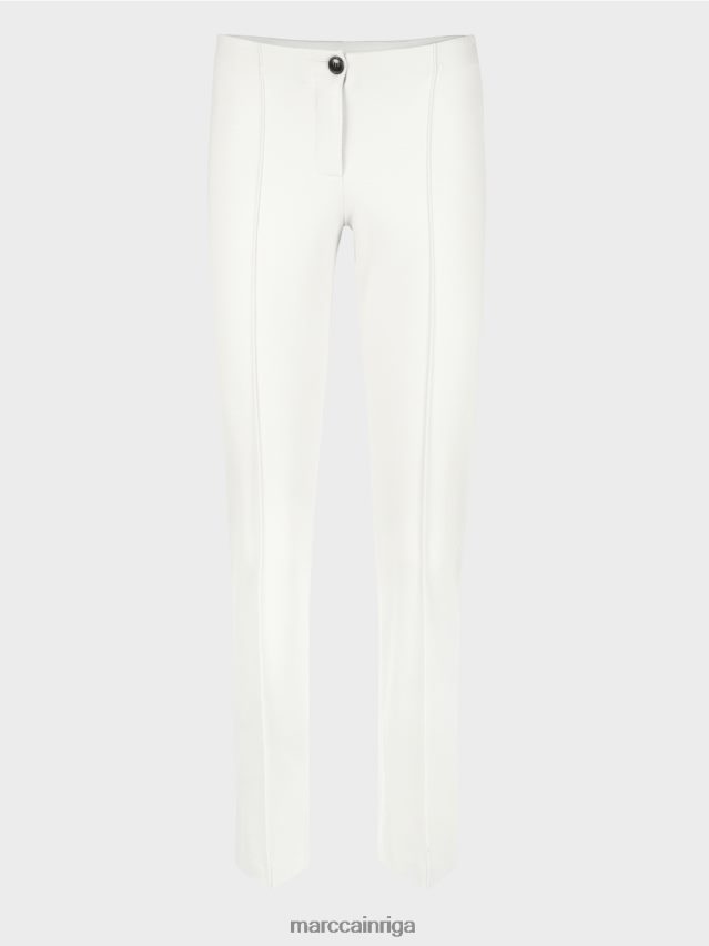 apģērbs gandrīz balts VRBHXD741 Marc Cain elastīgas bikses ar auklas caurulēm