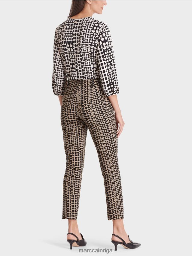 apģērbs granola VRBHXD728 Marc Cain Sidnejas elastīgās bikses ar punktu rakstu