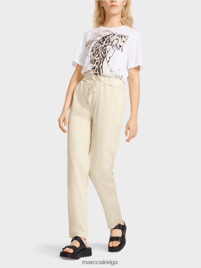 apģērbs krēms VRBHXD649 Marc Cain rivera \"pārdomāt kopā\" ​​bikses