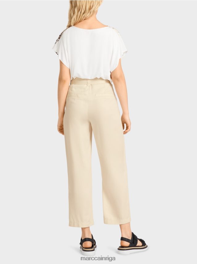 apģērbs krēms VRBHXD657 Marc Cain welleri \"pārdomājiet kopā\" ​​bikses